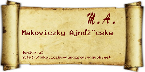 Makoviczky Ajnácska névjegykártya